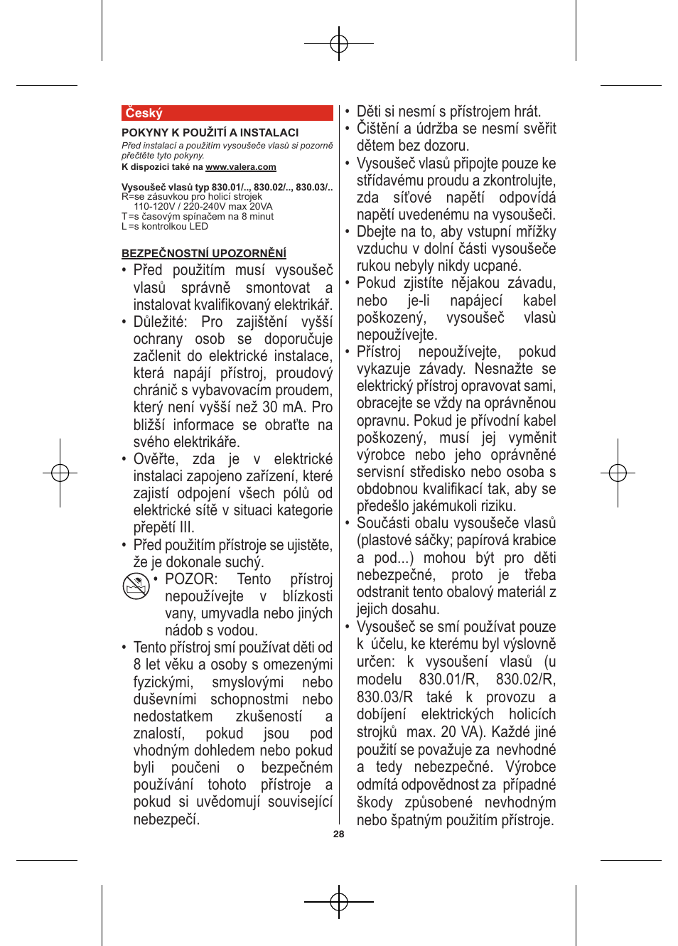 VALERA Hotello 1200 W User Manual | Page 26 / 54