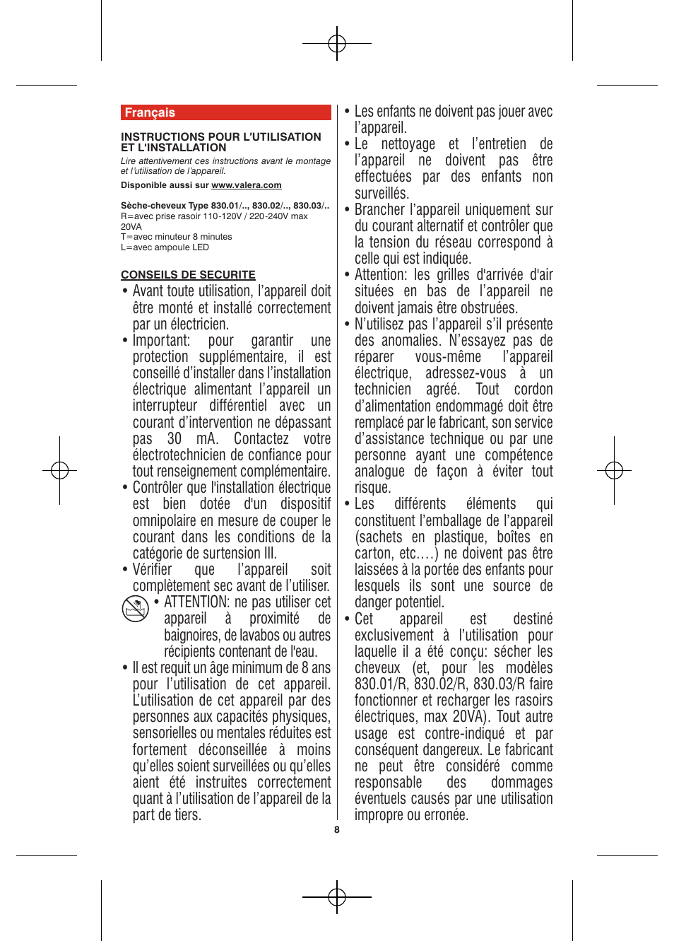 VALERA Hotello 1200 W User Manual | Page 6 / 54