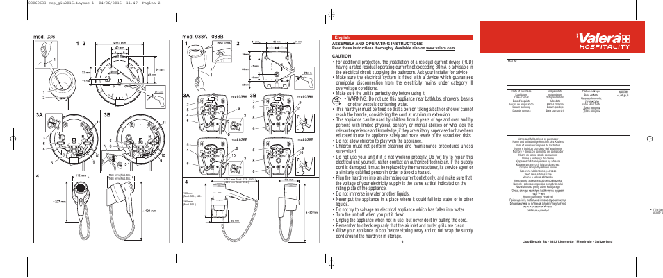 VALERA Premium 1600 Compact Super 1600 W User Manual | Page 2 / 74