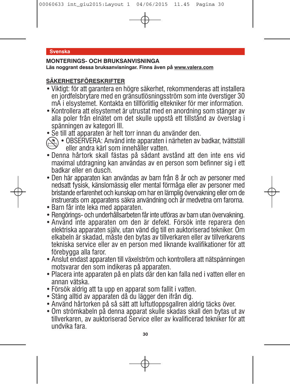 VALERA Premium 1600 Compact Super 1600 W User Manual | Page 26 / 74