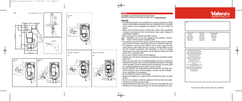 VALERA Excel 1875 Shaver 1875 W User Manual | Page 2 / 74