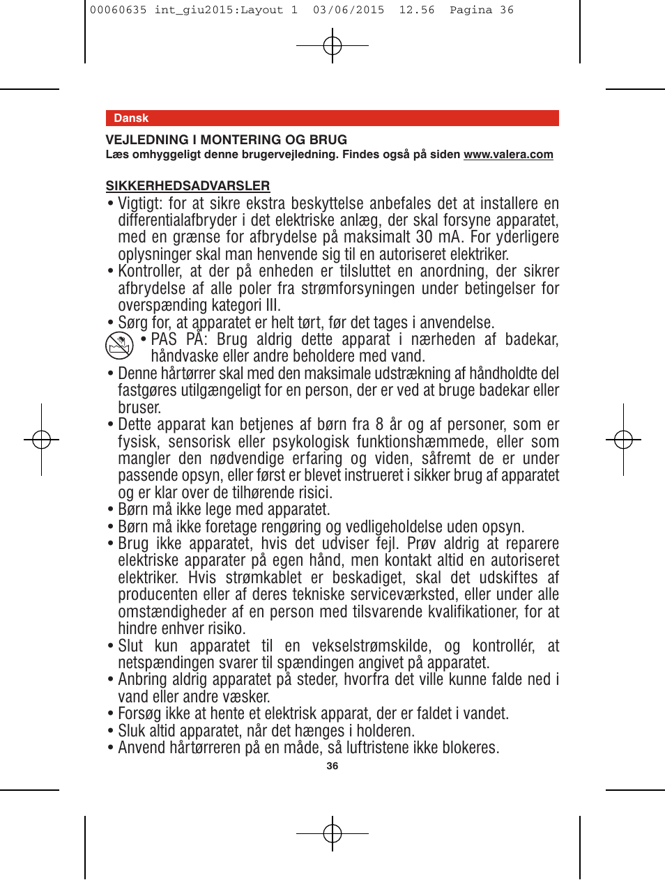 VALERA Excel 1875 Shaver 1875 W User Manual | Page 32 / 74