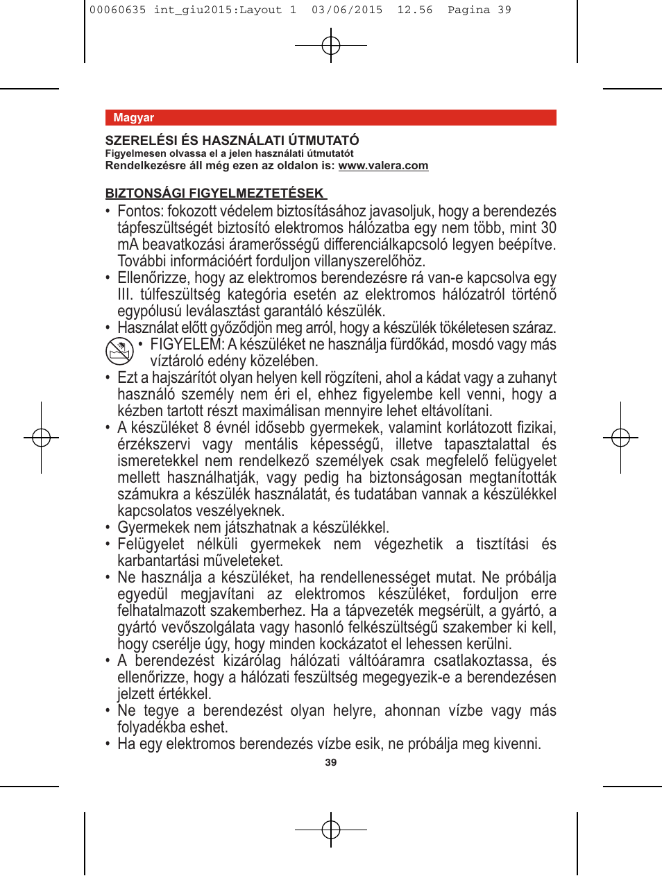 VALERA Excel 1875 Shaver 1875 W User Manual | Page 35 / 74