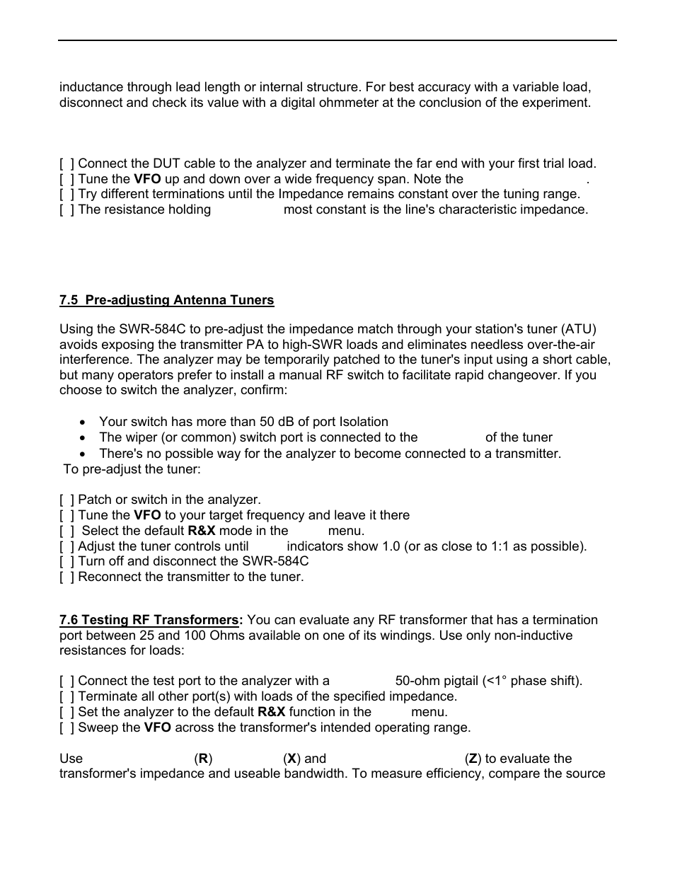 Vectronics SWR-584C User Manual | Page 24 / 28