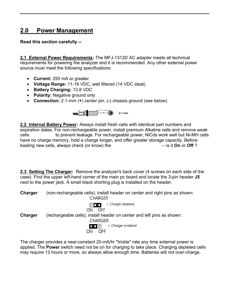 0 power management | Vectronics SWR-584C User Manual | Page 5 / 28