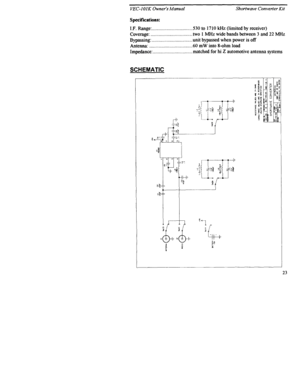 Vectronics VEC-101K User Manual | Page 25 / 27