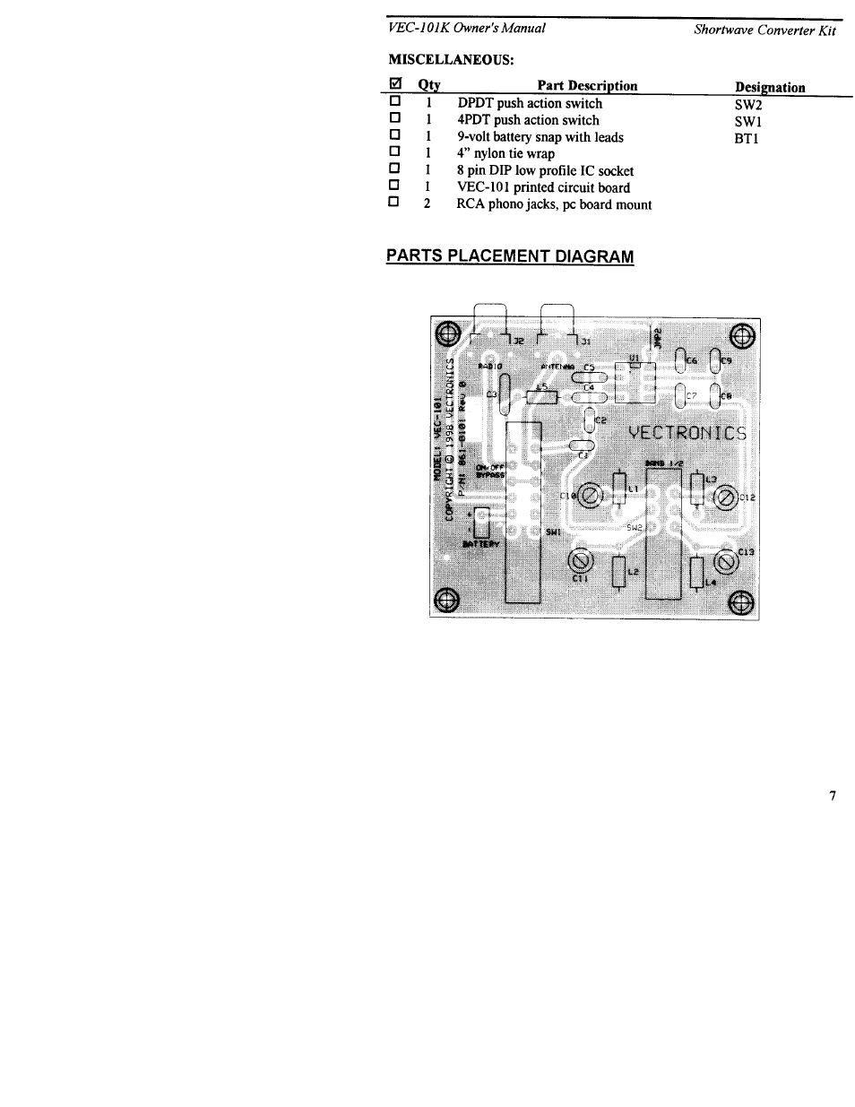 Vectronics VEC-101K User Manual | Page 9 / 27