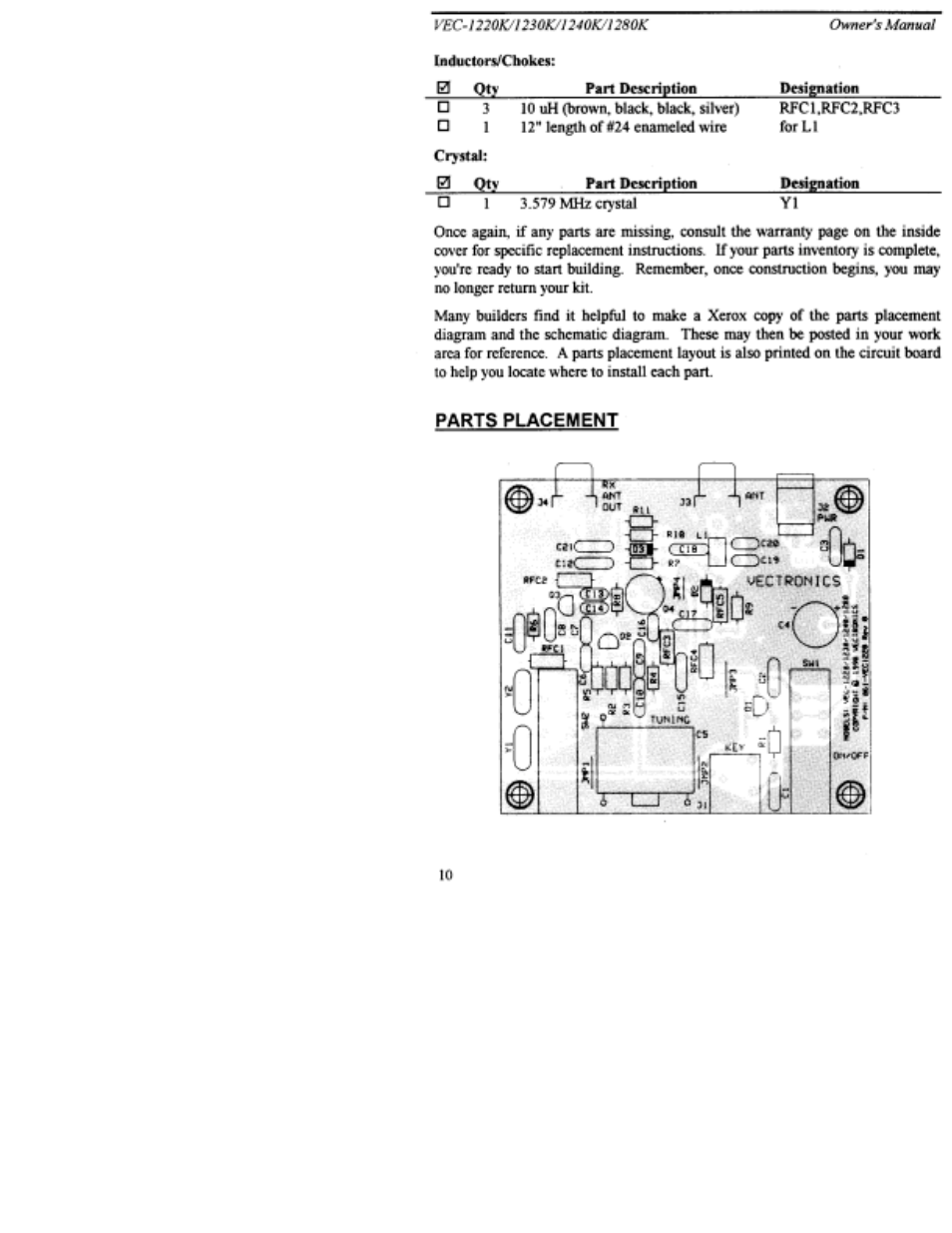 Vectronics VEC-1220K User Manual | Page 12 / 35