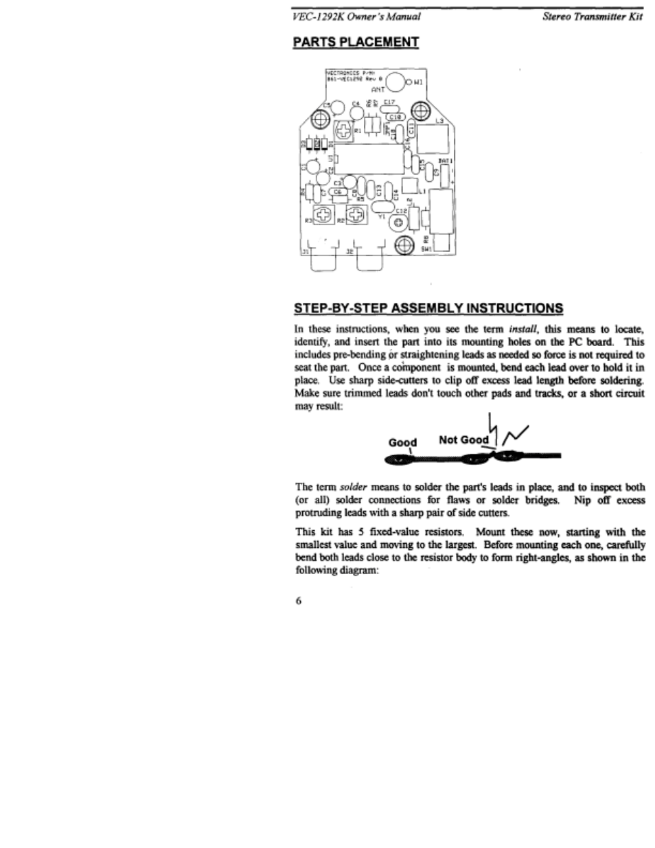 Step-by-step assembly instructions | Vectronics VEC-1292K User Manual | Page 6 / 21