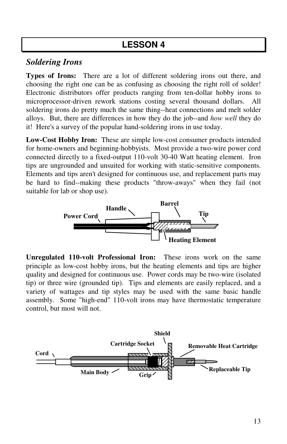 Lesson 4 soldering irons | Vectronics VEC-1500K User Manual | Page 18 / 68