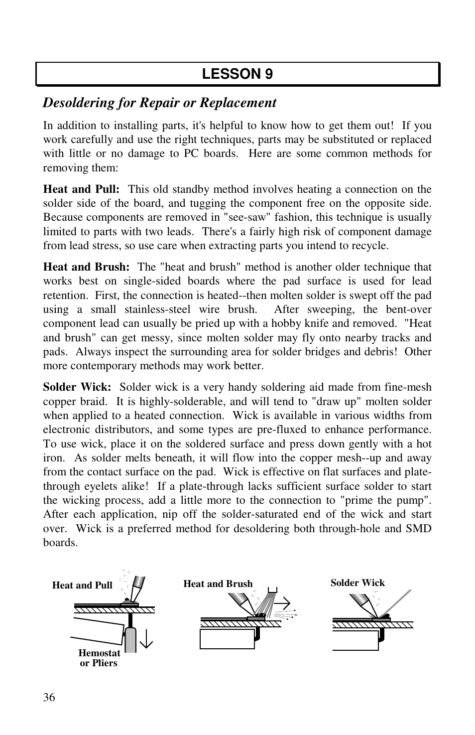 Lesson 9 desoldering for repair or replacement | Vectronics VEC-1500K User Manual | Page 41 / 68