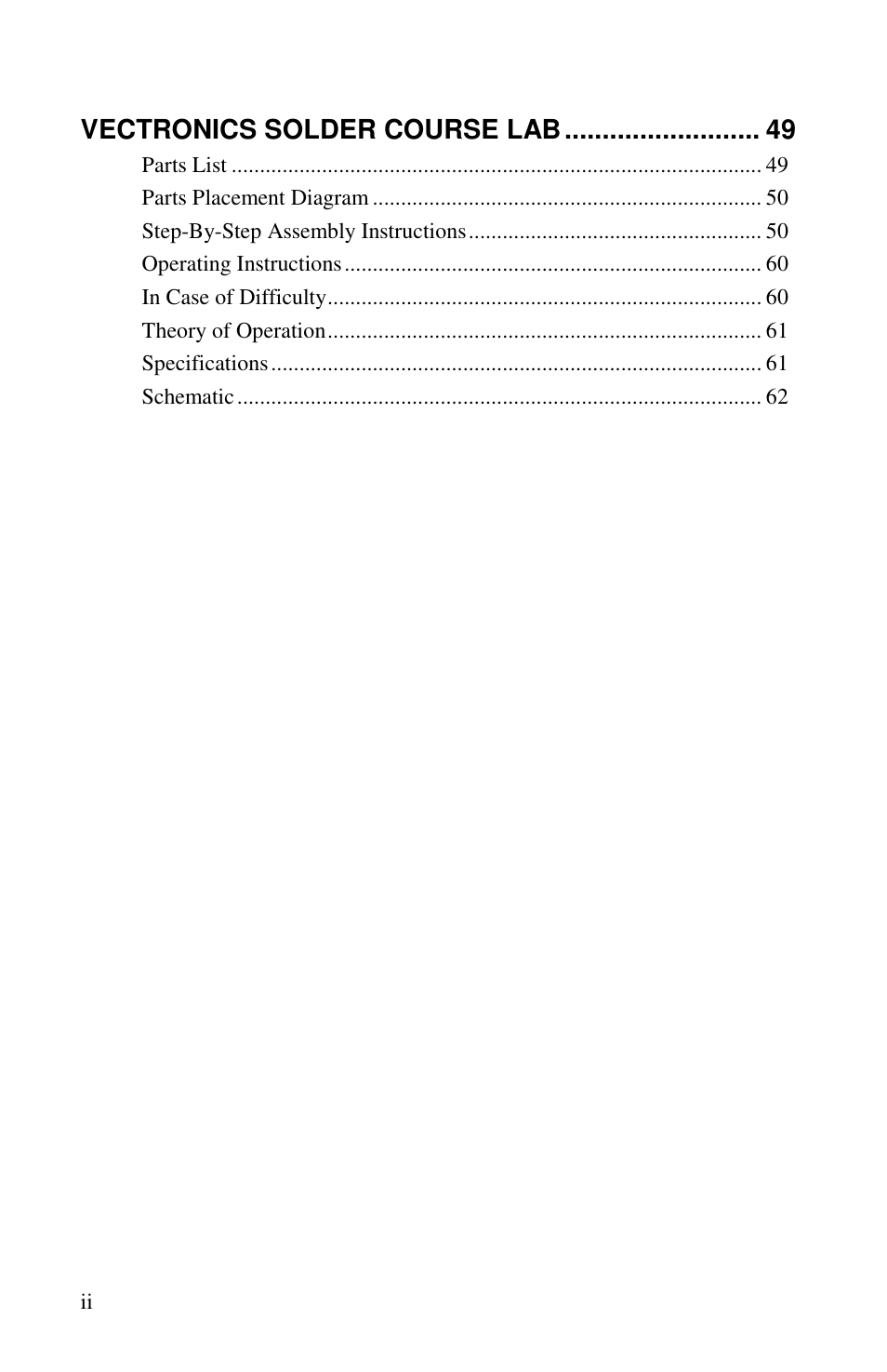 Vectronics solder course lab | Vectronics VEC-1500K User Manual | Page 5 / 68