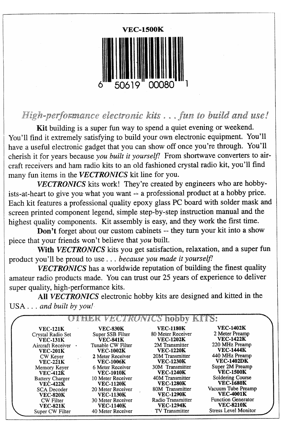 Vectronics VEC-1500K User Manual | Page 68 / 68