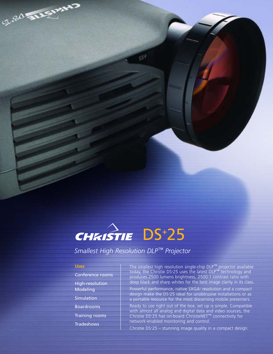 Christie Digital Systems Christie DS+25 User Manual | 2 pages