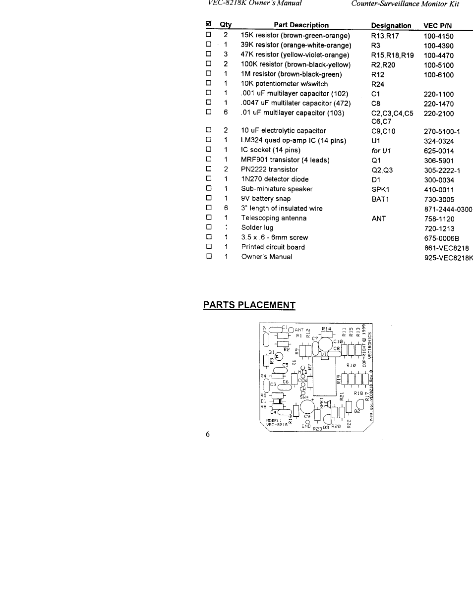 Vectronics VEC-8218K User Manual | Page 7 / 18