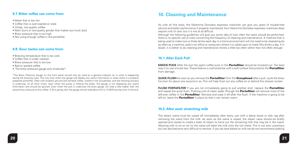 Cleaning and maintenance | Vibiemme Domobar Junior User Manual | Page 11 / 17