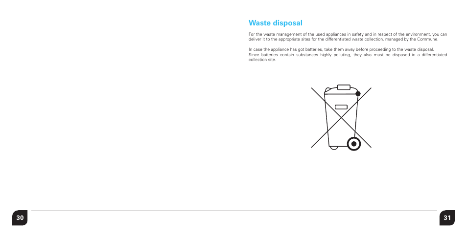 Waste disposal | Vibiemme Domobar Junior User Manual | Page 16 / 17