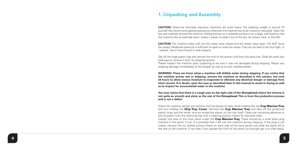Unpacking and assembly | Vibiemme Domobar Junior User Manual | Page 3 / 17