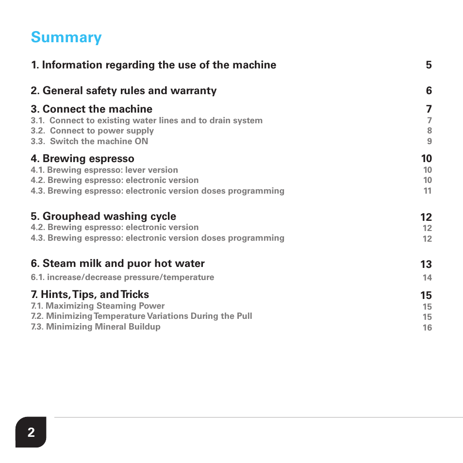 Summary | Vibiemme Lollo User Manual | Page 2 / 28