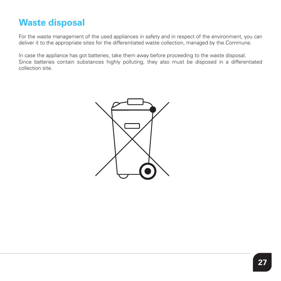 Waste disposal | Vibiemme Lollo User Manual | Page 27 / 28