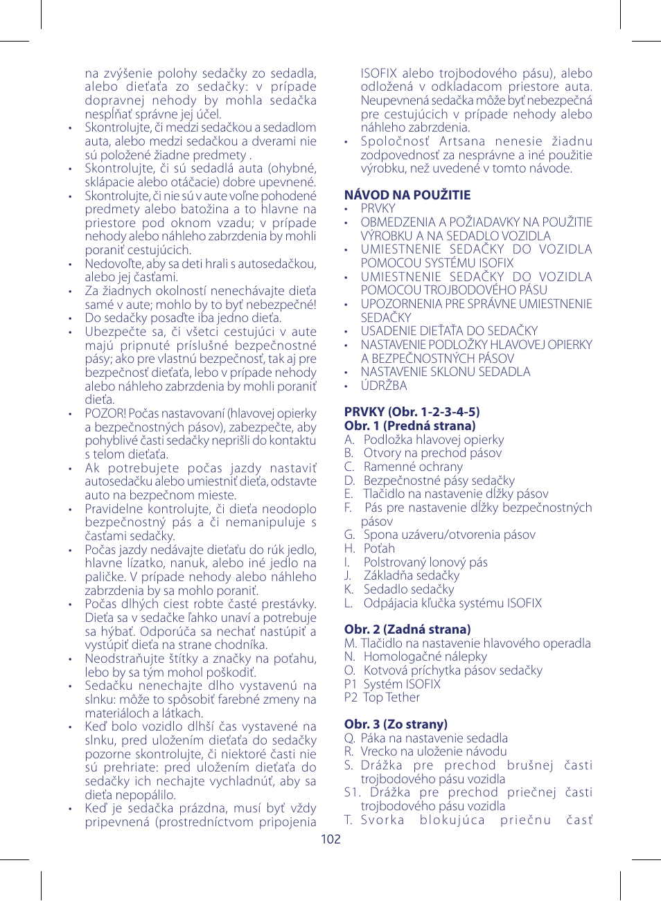 Chicco KeyFit 30 User Manual | Page 102 / 136