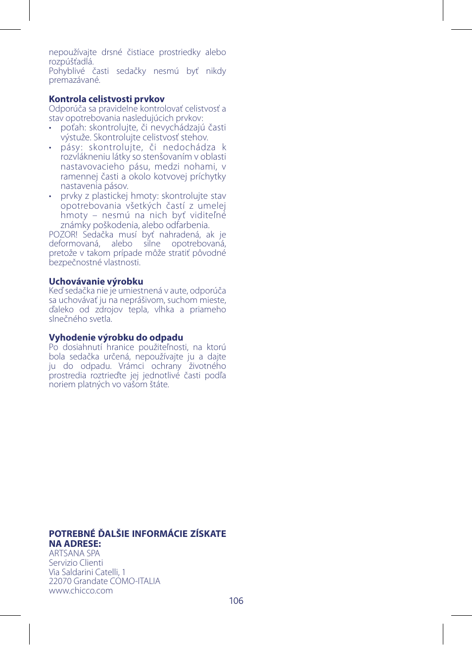 Chicco KeyFit 30 User Manual | Page 106 / 136