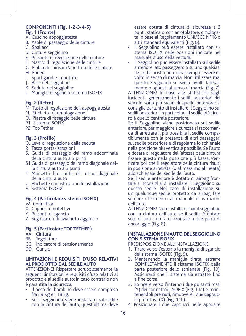 Chicco KeyFit 30 User Manual | Page 16 / 136