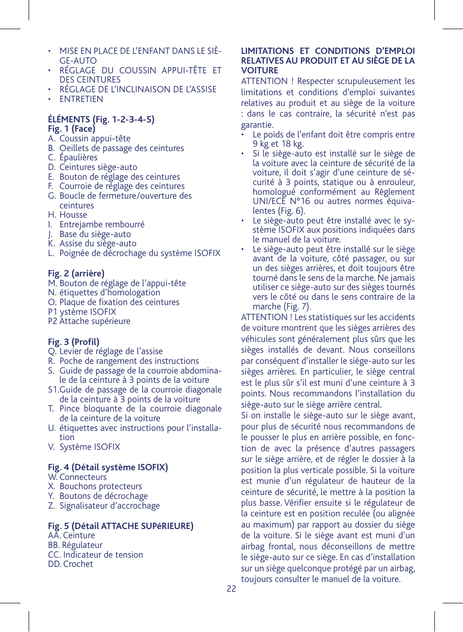 Chicco KeyFit 30 User Manual | Page 22 / 136