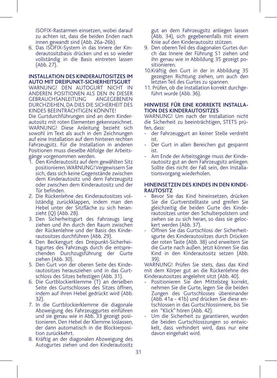 Chicco KeyFit 30 User Manual | Page 31 / 136