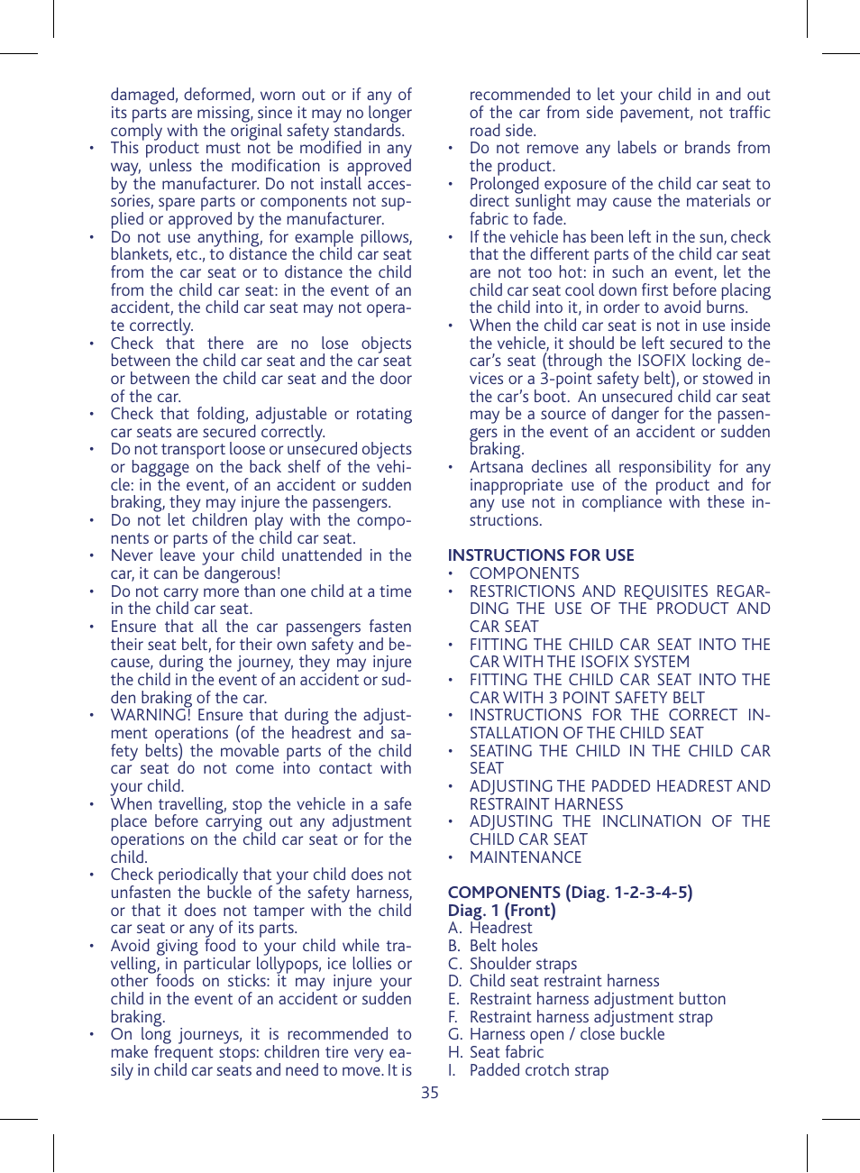 Chicco KeyFit 30 User Manual | Page 35 / 136