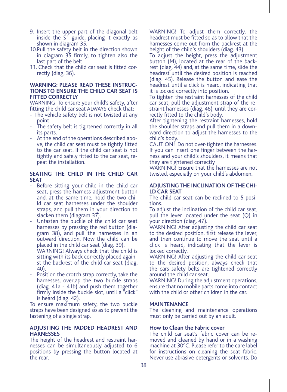 Chicco KeyFit 30 User Manual | Page 38 / 136