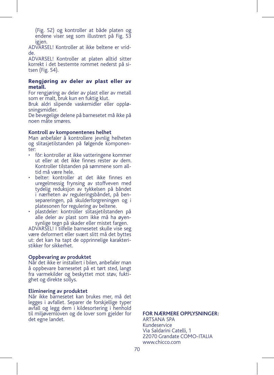Chicco KeyFit 30 User Manual | Page 70 / 136