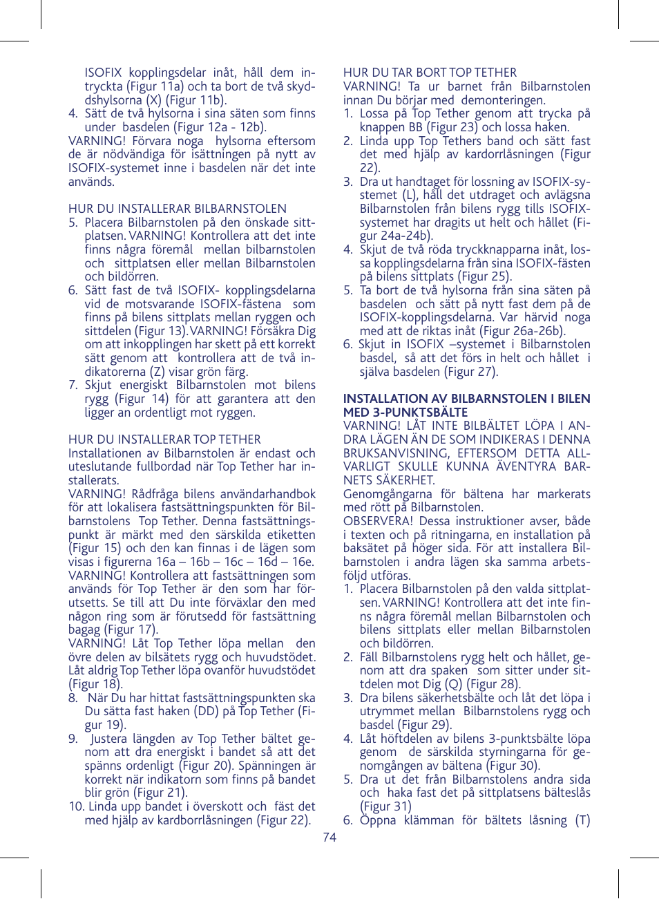 Chicco KeyFit 30 User Manual | Page 74 / 136