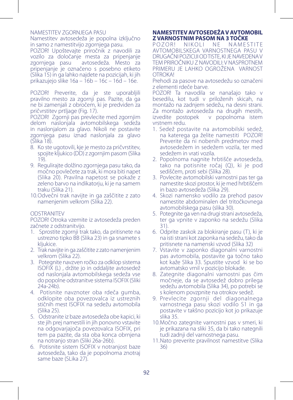 Chicco KeyFit 30 User Manual | Page 92 / 136