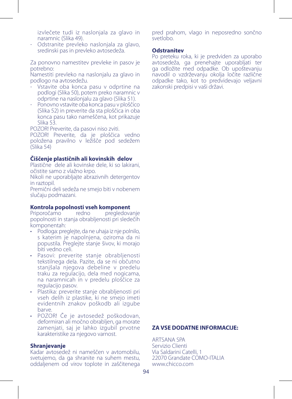 Chicco KeyFit 30 User Manual | Page 94 / 136