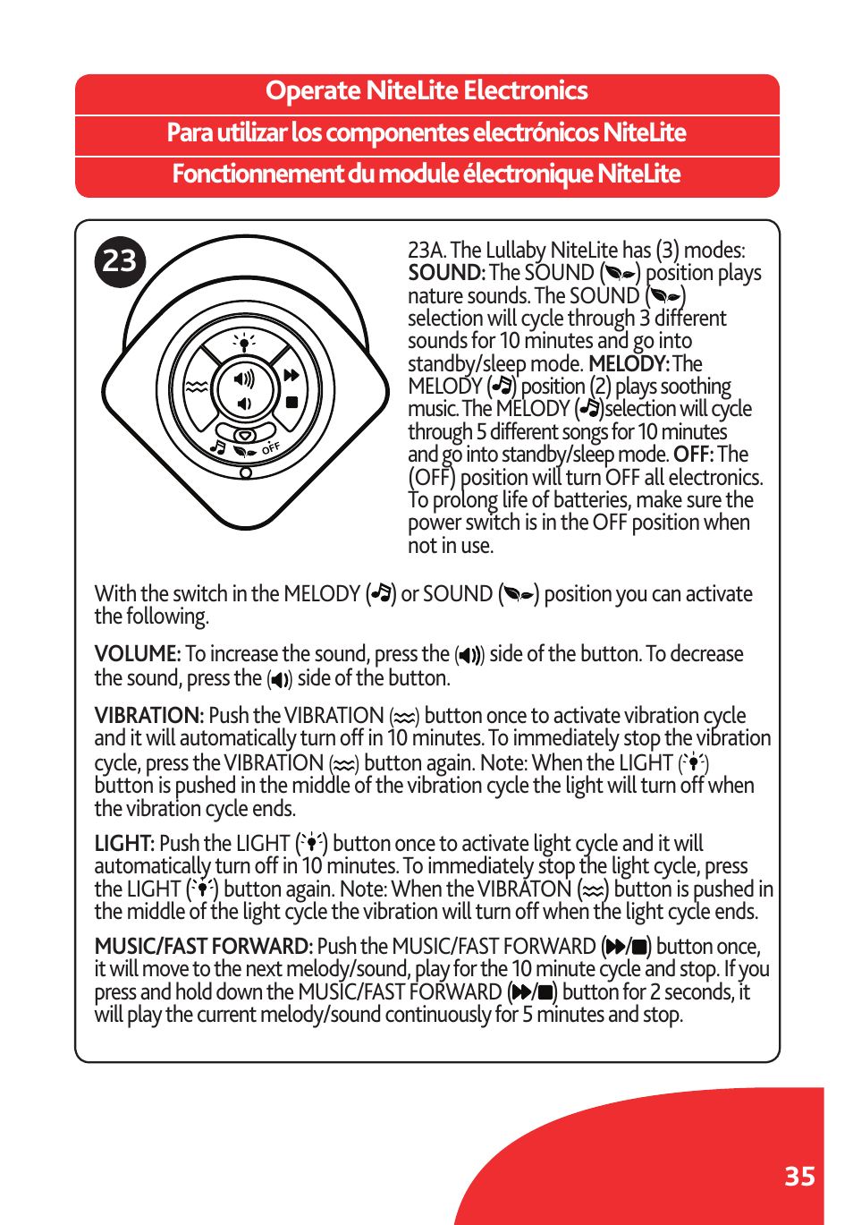 Chicco Lullaby LX/SE User Manual | Page 35 / 56