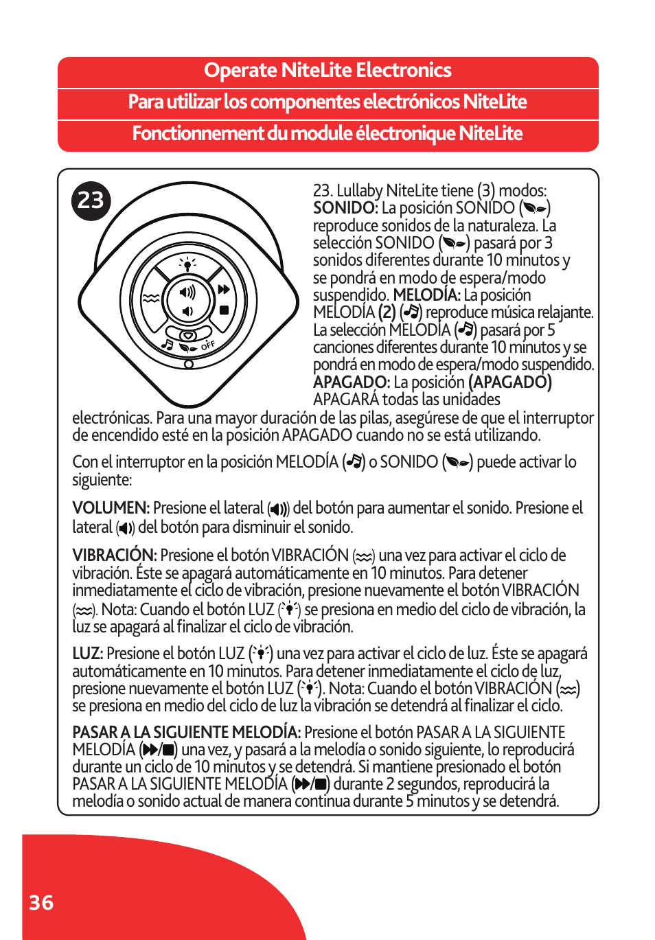 Chicco Lullaby LX/SE User Manual | Page 36 / 56