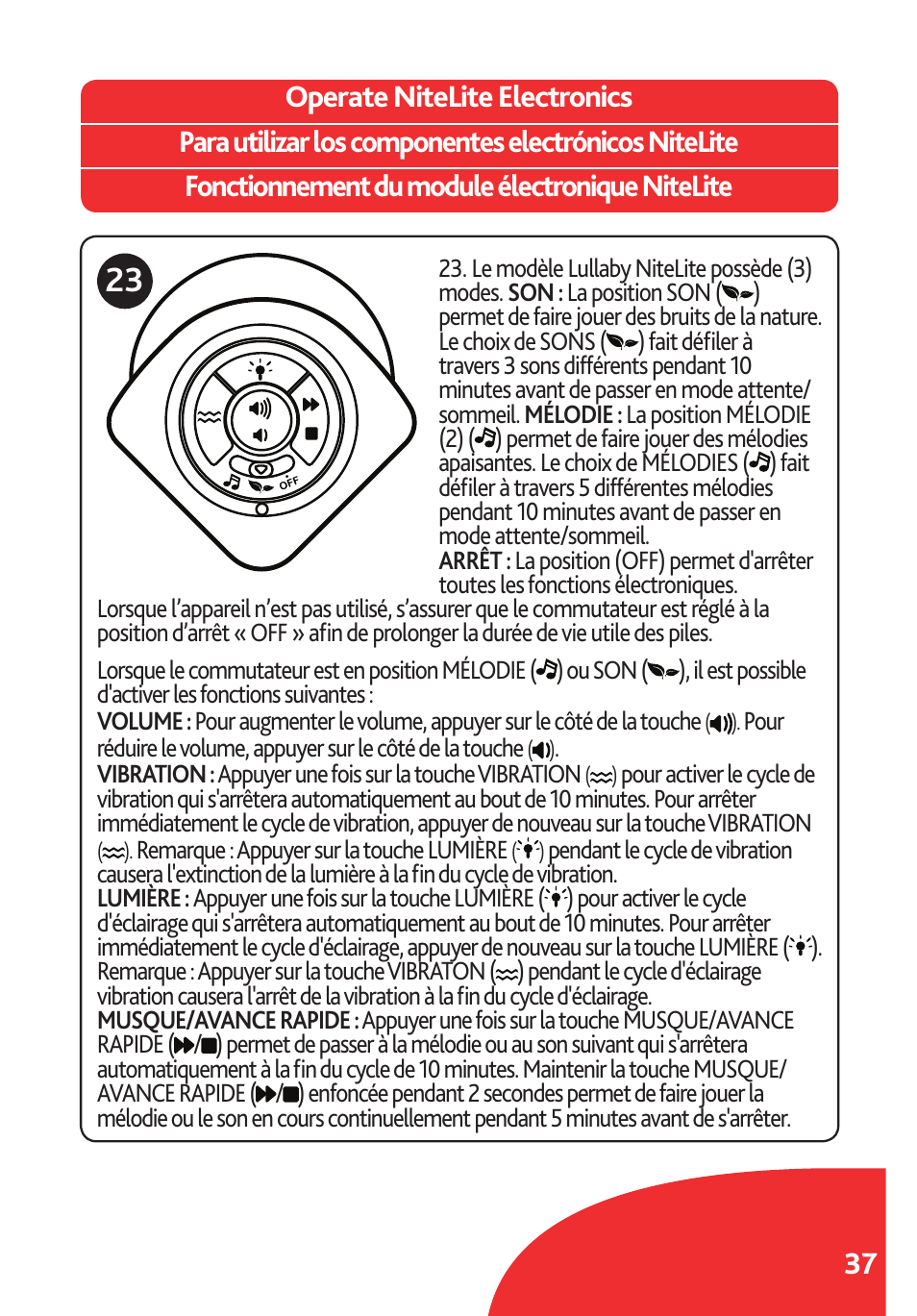 Chicco Lullaby LX/SE User Manual | Page 37 / 56