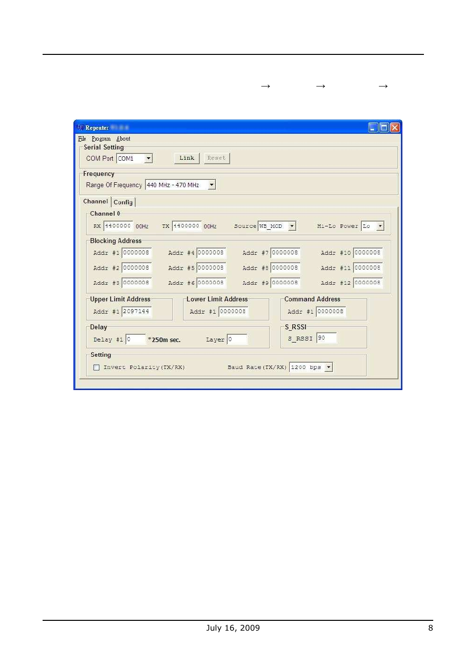 Starting the programming | WaveWare Repeater User Manual | Page 10 / 18