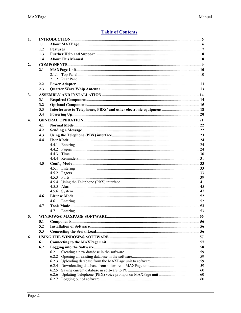 WaveWare CommTech MaxPage User Manual | Page 4 / 84