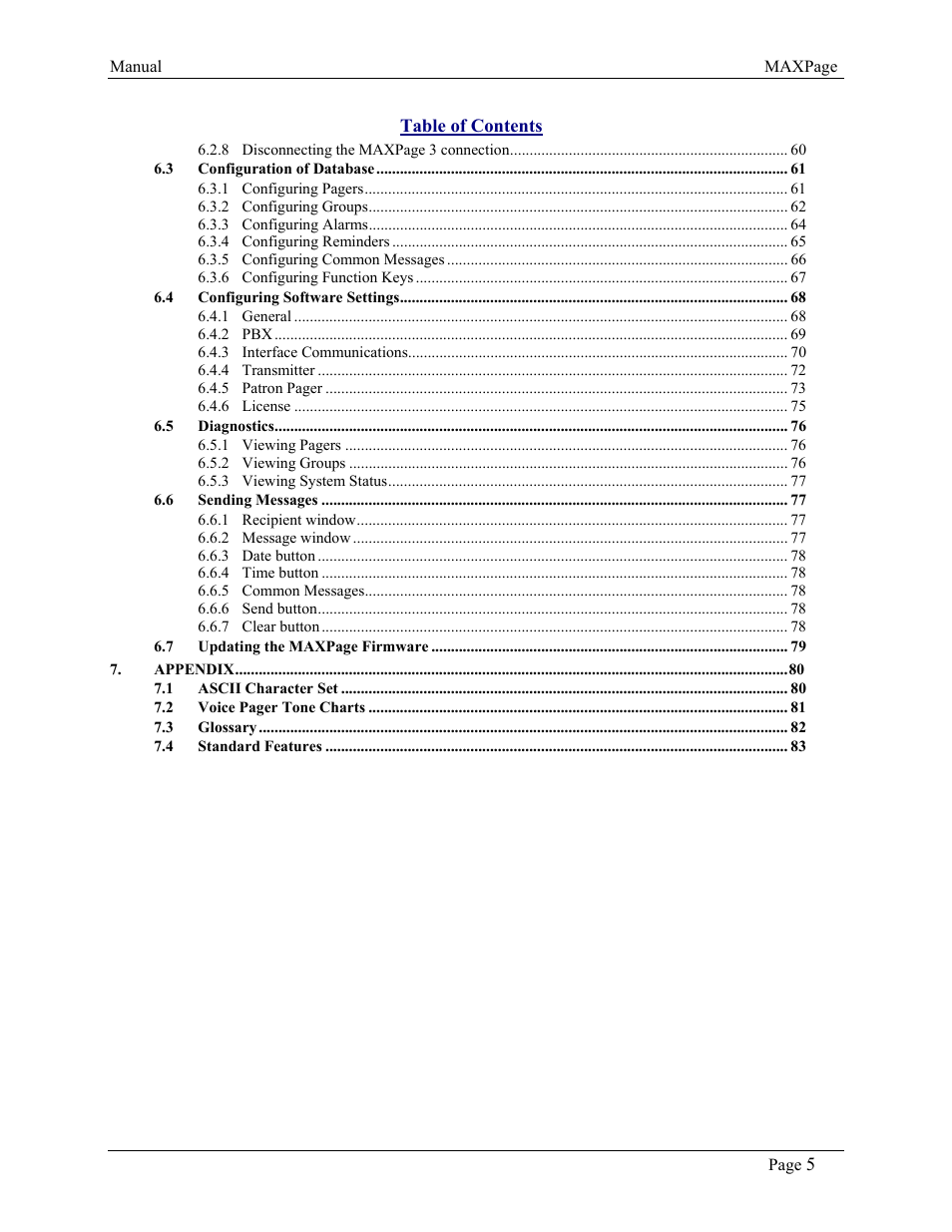 WaveWare CommTech MaxPage User Manual | Page 5 / 84