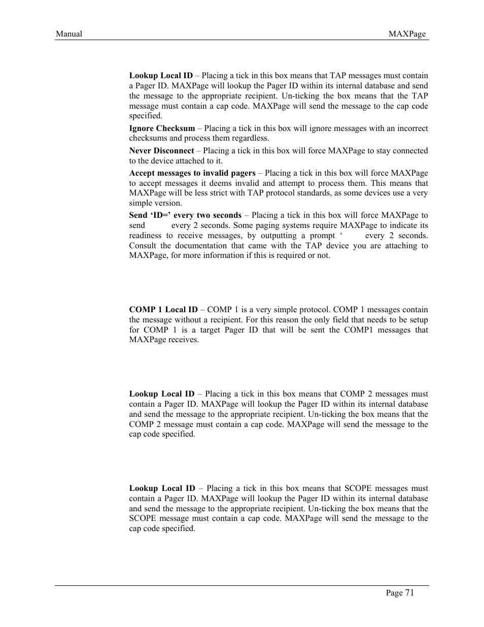 WaveWare CommTech MaxPage User Manual | Page 71 / 84
