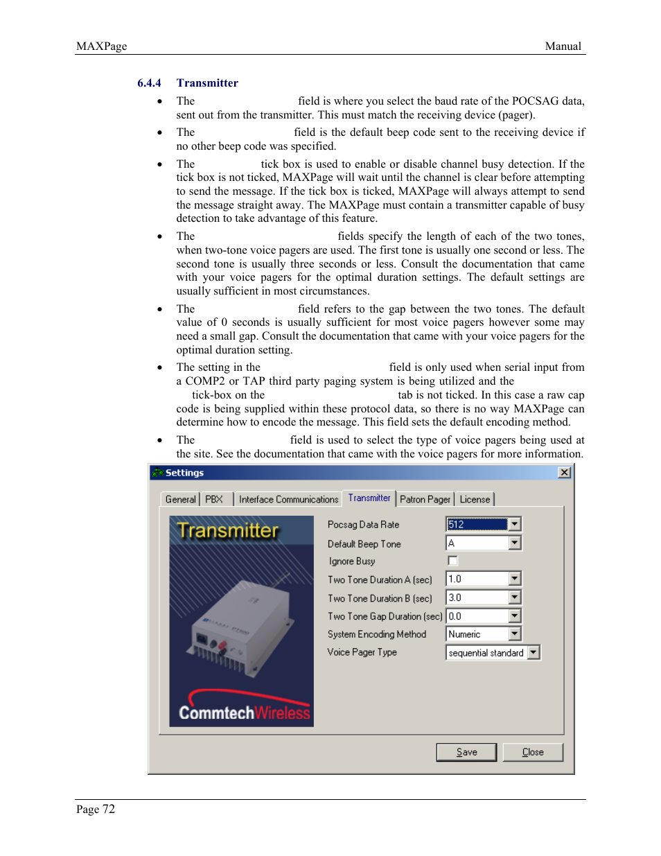 WaveWare CommTech MaxPage User Manual | Page 72 / 84