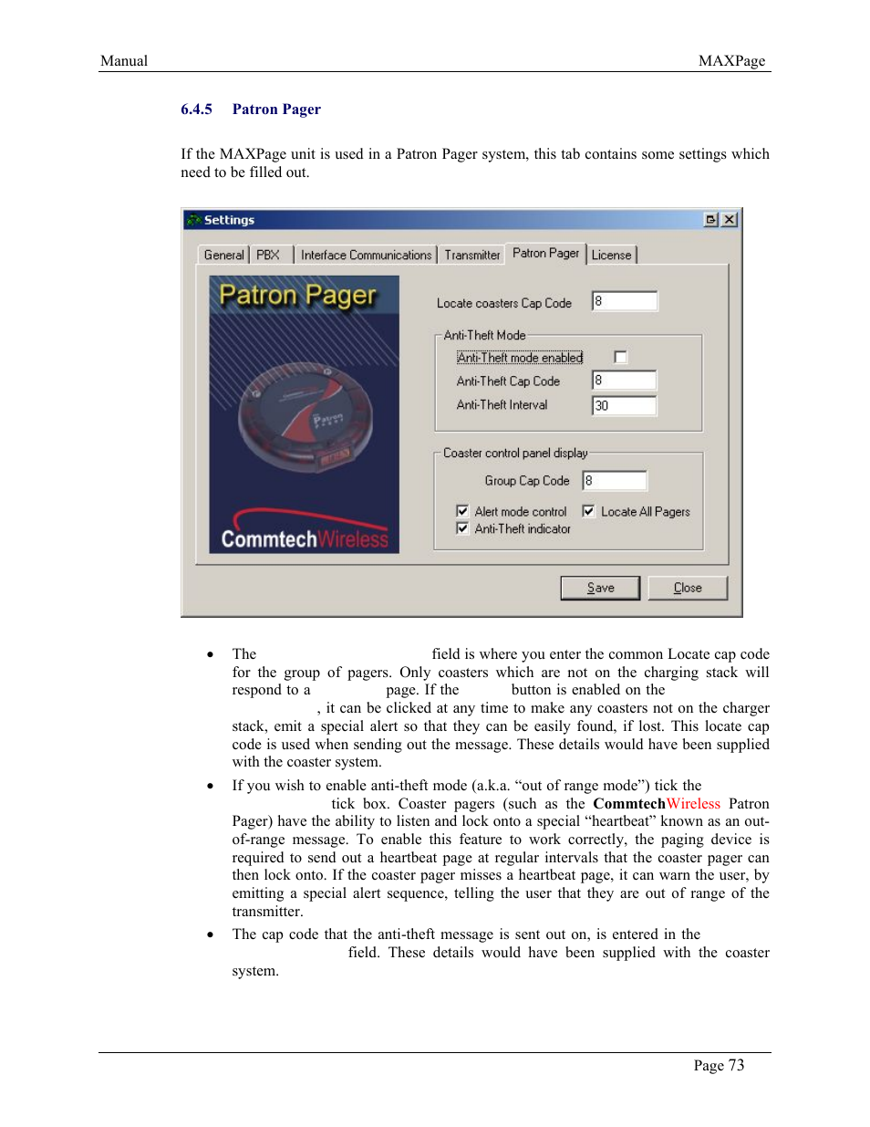 WaveWare CommTech MaxPage User Manual | Page 73 / 84