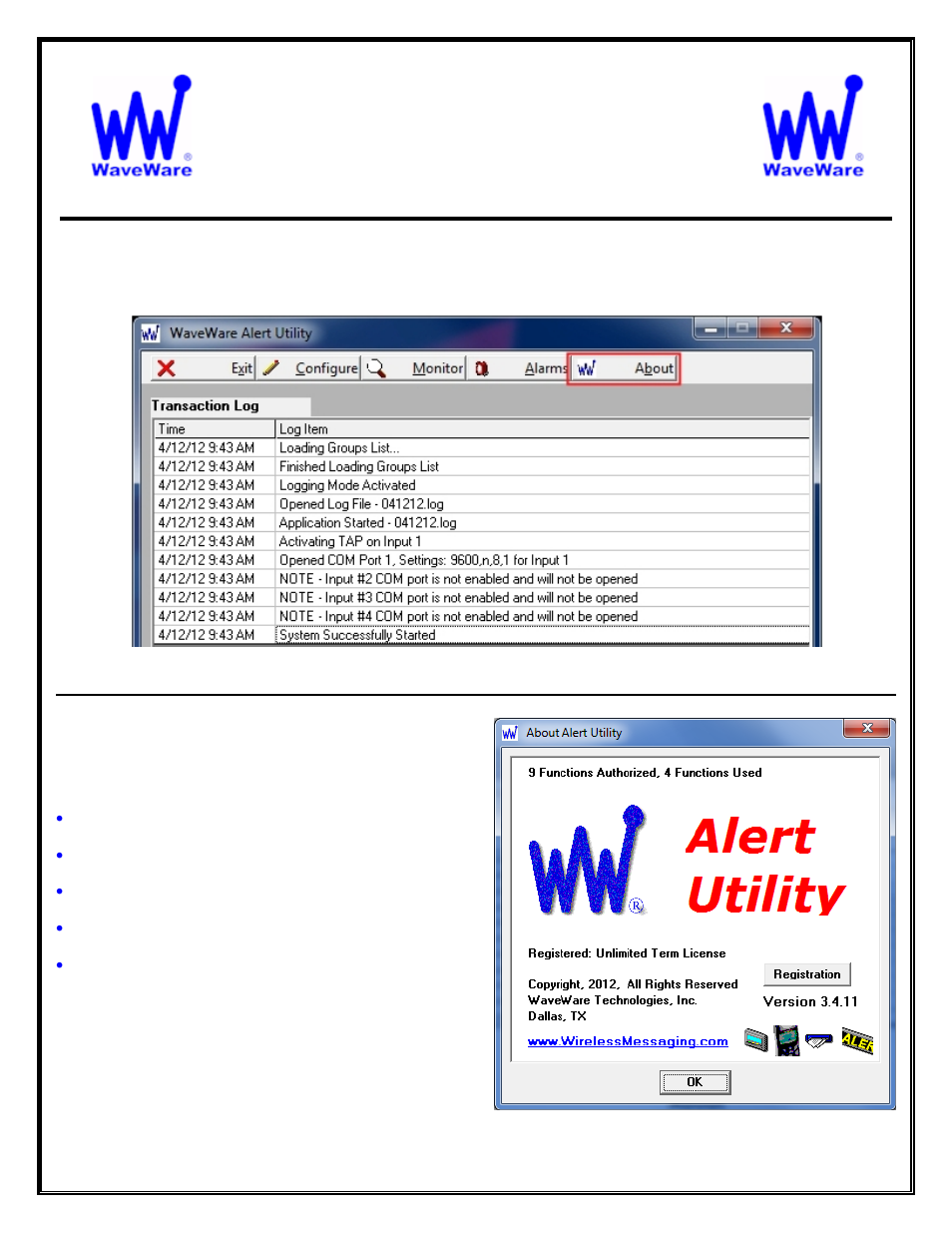 Waveware technologies, inc, Alert utility software, About alert utility software | WaveWare Alert Utility User Manual | Page 48 / 52