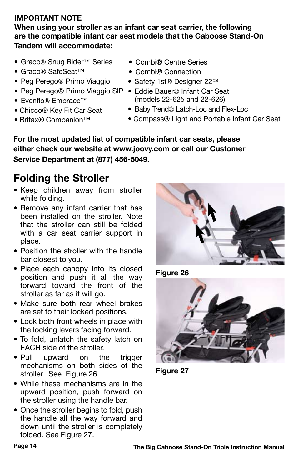 Folding the stroller | Chicco 430 User Manual | Page 14 / 16