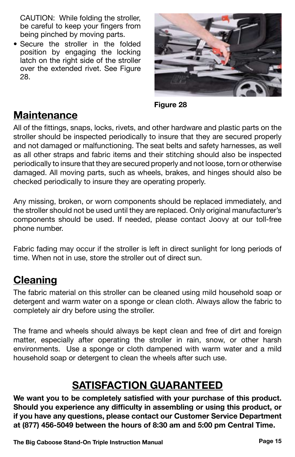 Maintenance, Cleaning, Satisfaction guaranteed | Chicco 430 User Manual | Page 15 / 16