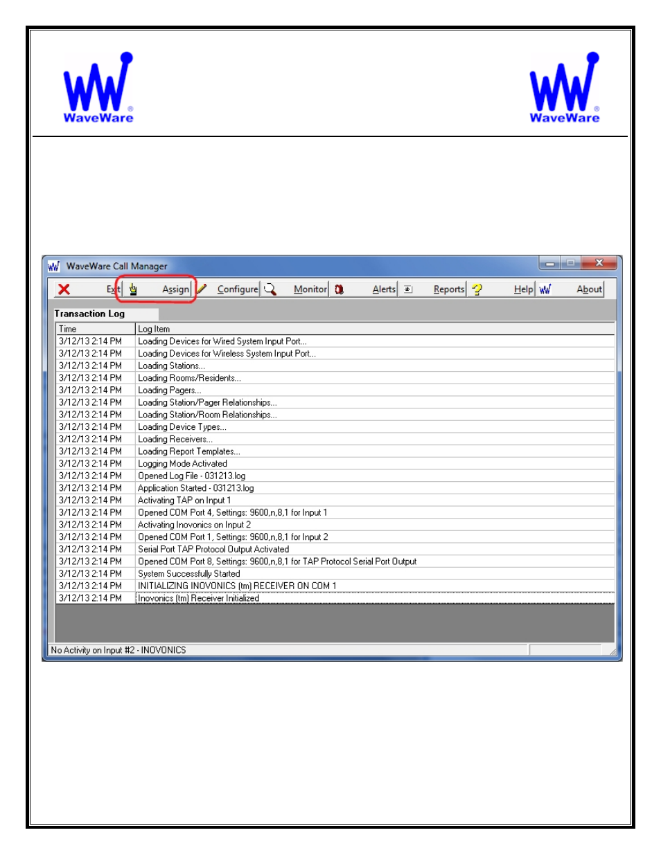 Waveware technologies, inc, Call manager software | WaveWare Call Manager User Manual | Page 45 / 50