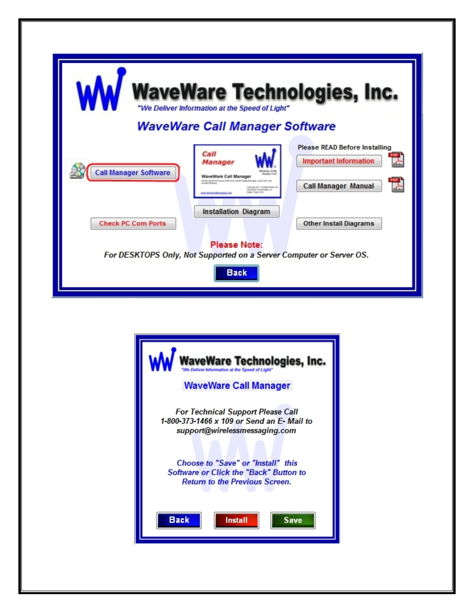 WaveWare Call Manager User Manual | Page 5 / 50