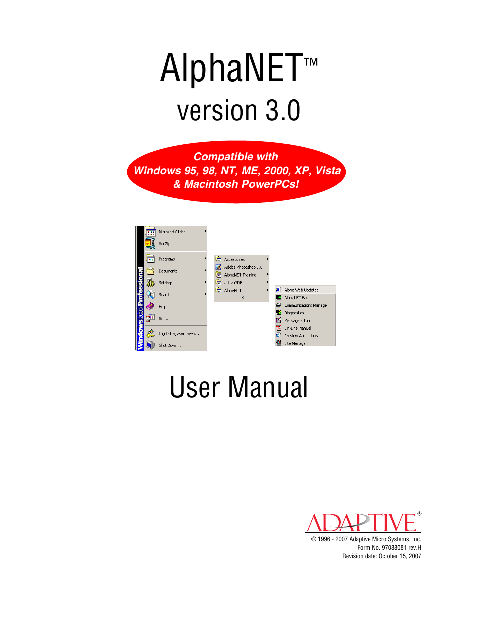 WaveWare Adaptive AlphaNet User Manual | 150 pages
